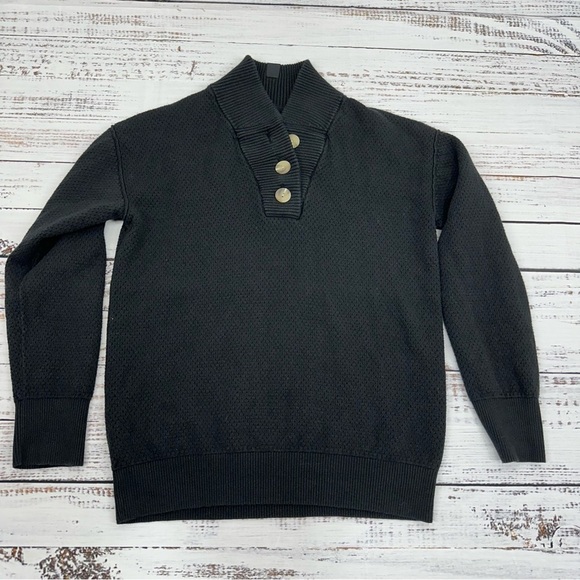 Tommy John Size Medium Black Loungewear Henley Sweater - Picture 2 of 13